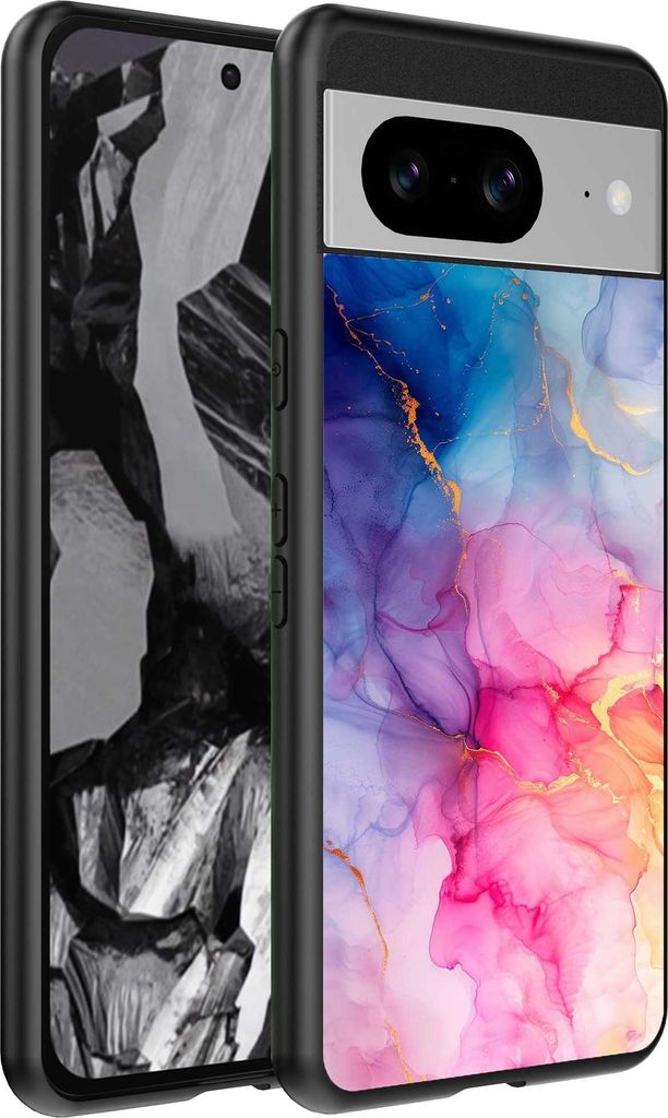 Geeignet für Google Pixel 8A Telefon Fall mit Marmor Druck - TPU zurück Abdeckung Fall Marmor Design - Regenbogen - Smartphonics