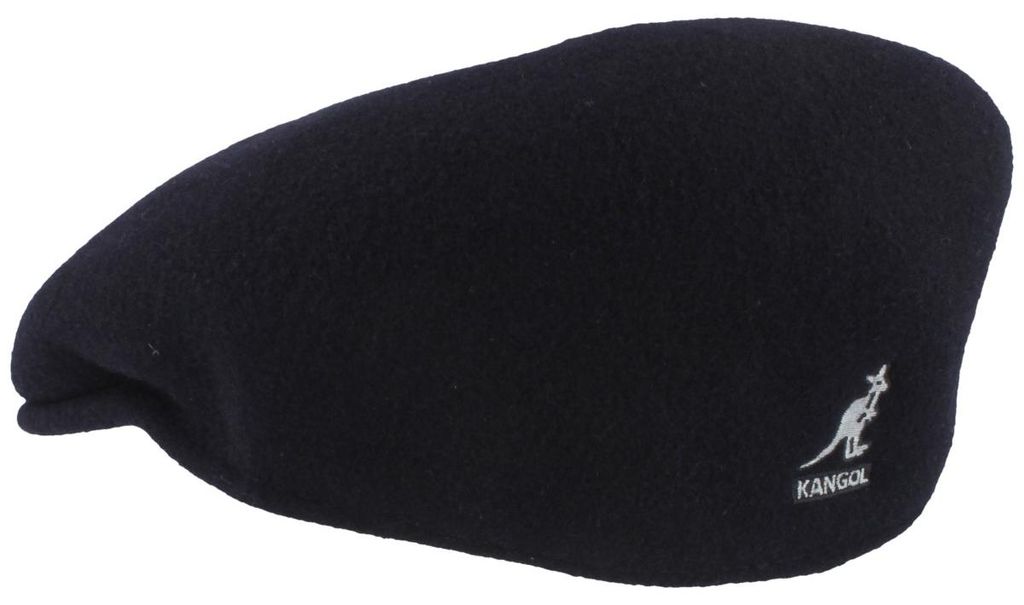 Kangol Flat Cap Schiebermütze 504 aus reiner Wolle in blau