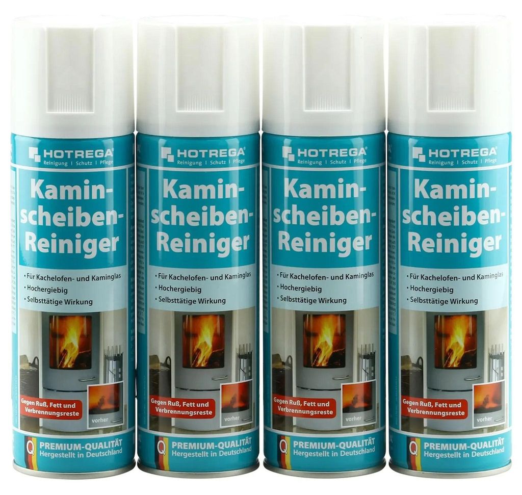 Pulitore vetro camino, 4 x 300 ml spray, detergente per Immagine del prodotto 