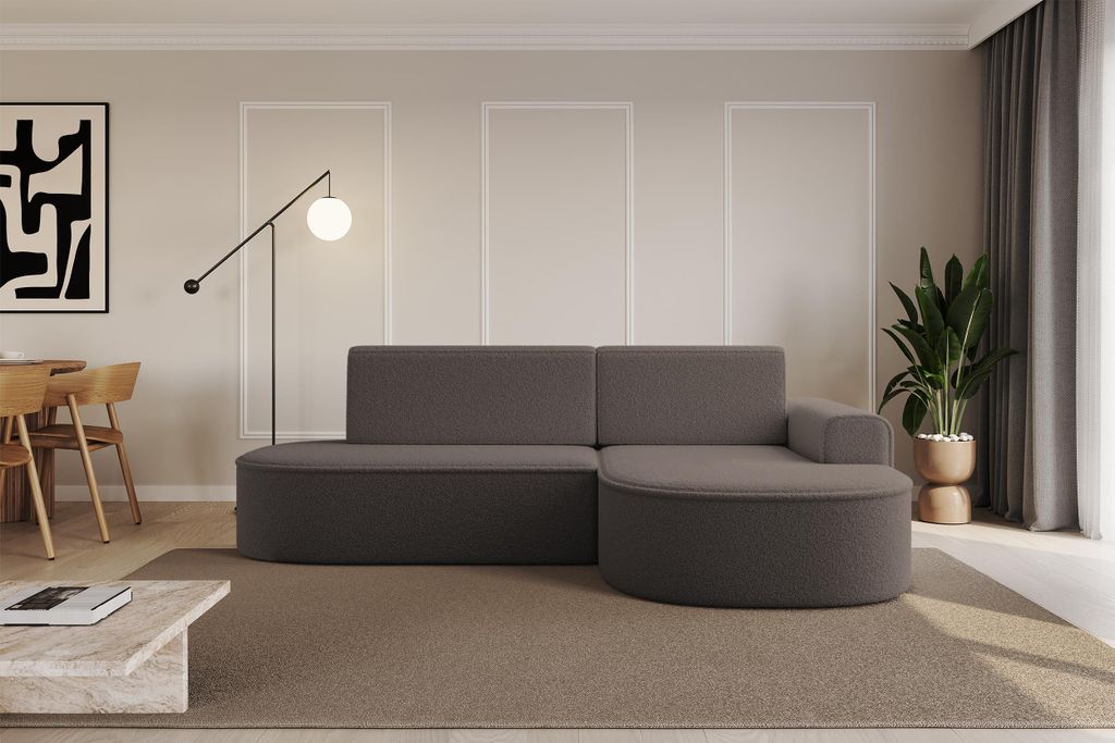 ALTDECOR Ecksofa mit Schlaffunktion und Bettkasten MARI-L1-S - 283x167x73cm Braun - Corner Sofa Eckcouch Couch L-Form, links/rechts angeordnet Schl...