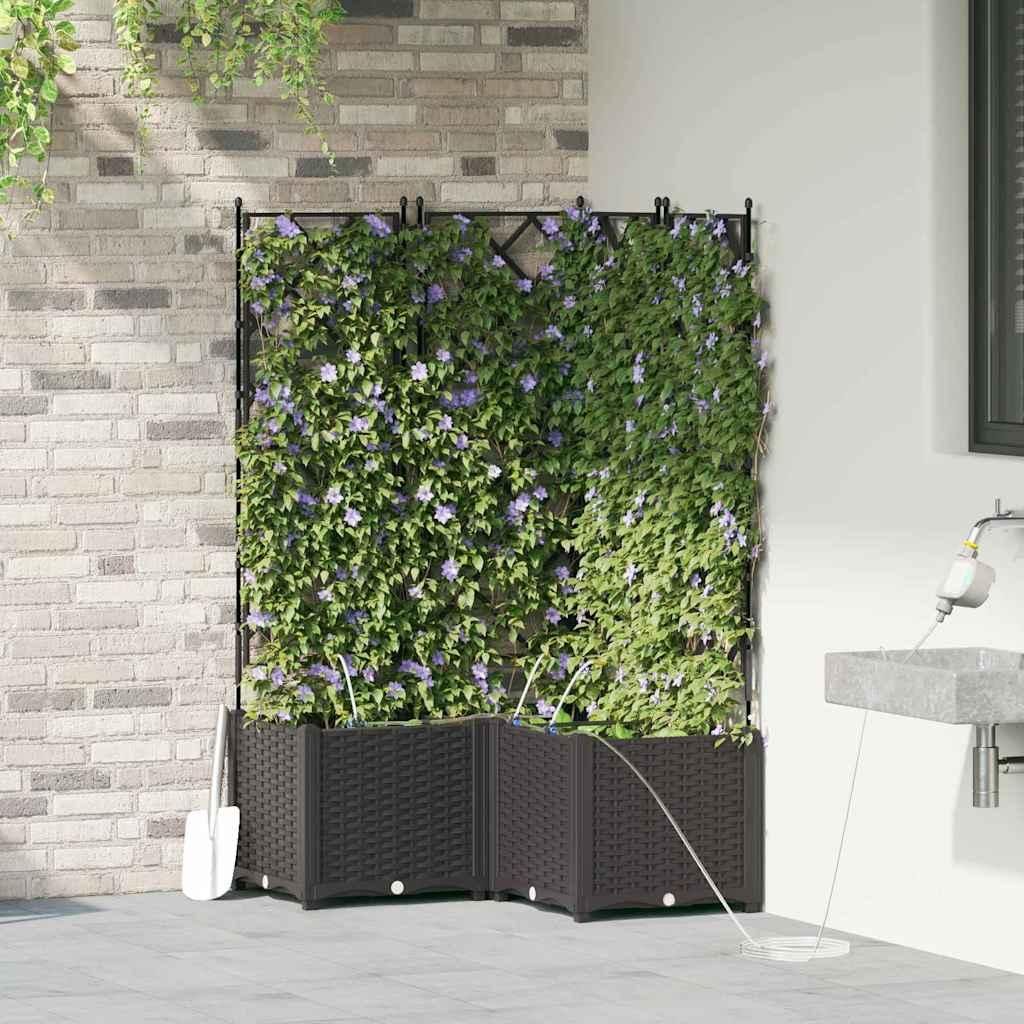 Maison Exclusive - Garten-Pflanzgefäß 3 pcs Schwarz 80 x 80 x 142 cm Kunststoff