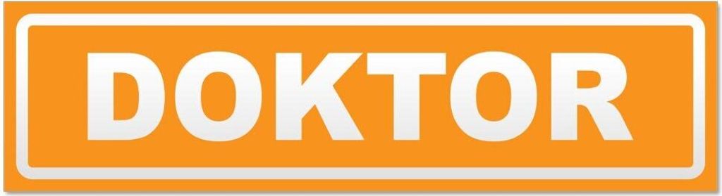 Kiwistar Doktor invertiert Magnetschild Schild magnetisch - 30cm Orange - Magnetfolie für Auto PKW Kfz