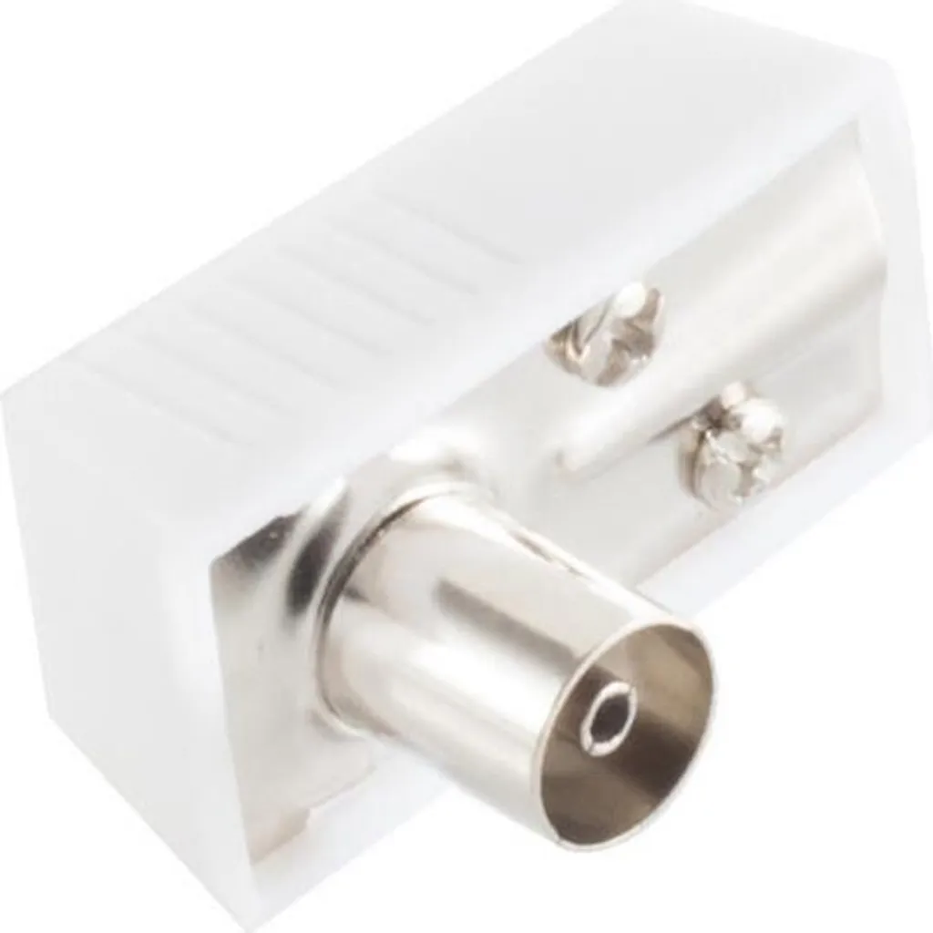Adaptateur antenne TV coudé 90 degrés avec raccordement à vis coaxial