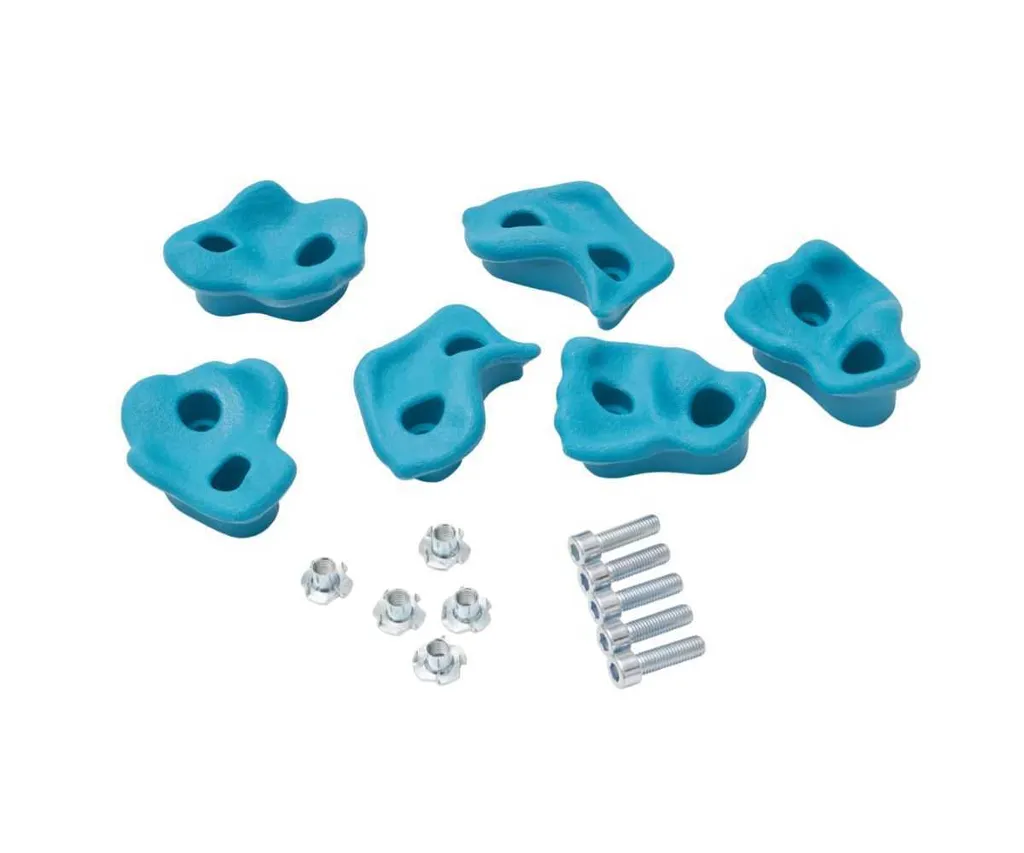 TRIBECCO Set 5 Prese per Arrampicata Sportiva - Grip Ottimale Turchese