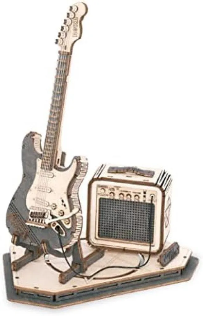 Kit Guitare bois à monter soi-même : 140 pièces, Puzzle 3D réaliste