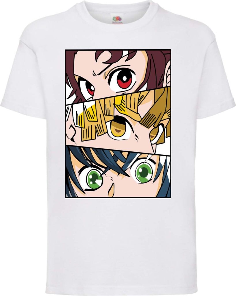 Kinder T-Shirt Demon Anime Slayer Trio Iconic Trio, 9-11 Jahr - 140 / Weiß