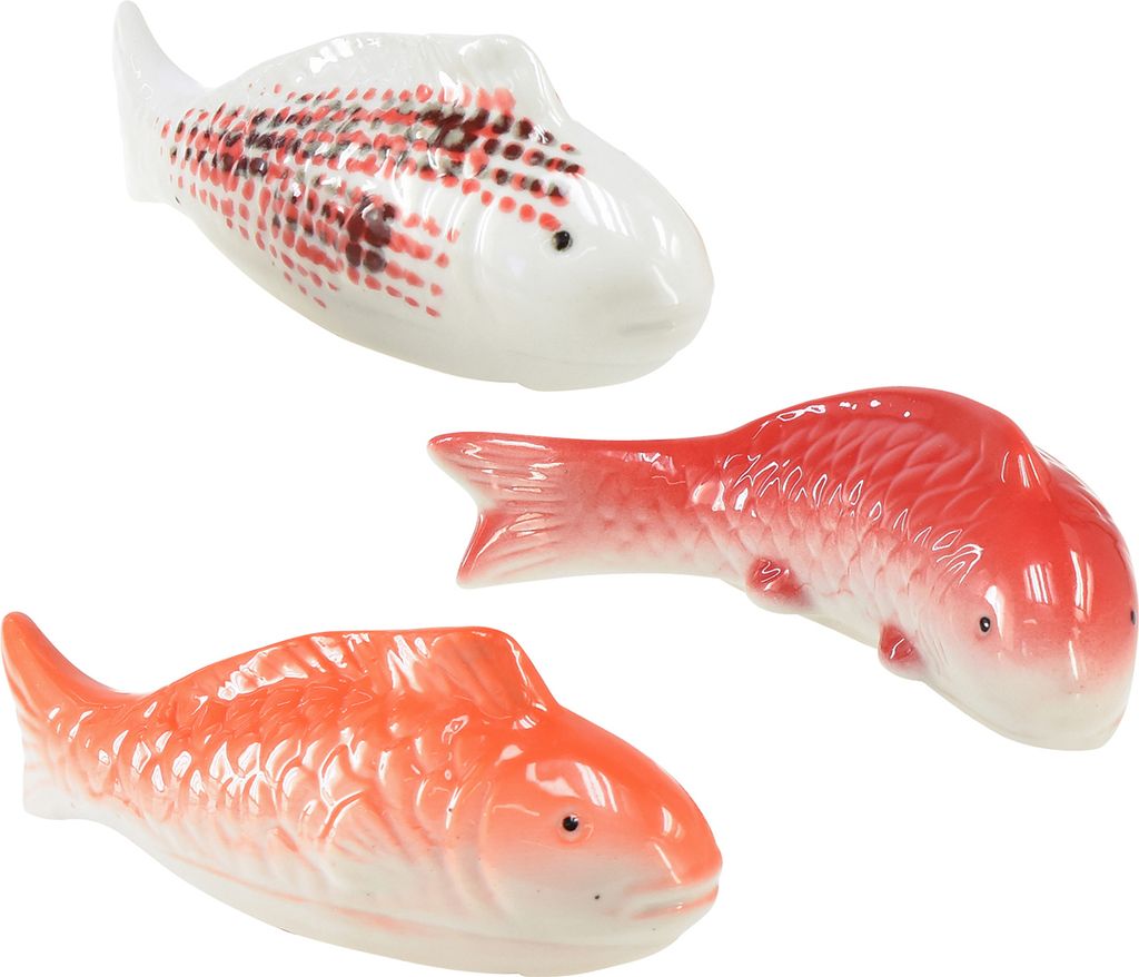 Fisch Deko Schwimmfisch Porzellan Teichdeko L ca 16,5 cm