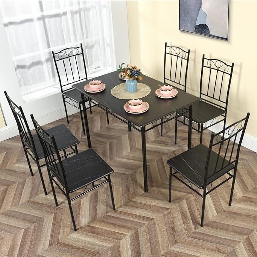 HJ WeDoo Essgruppe Industrial Style - Esstisch mit 4 Produktbild 3