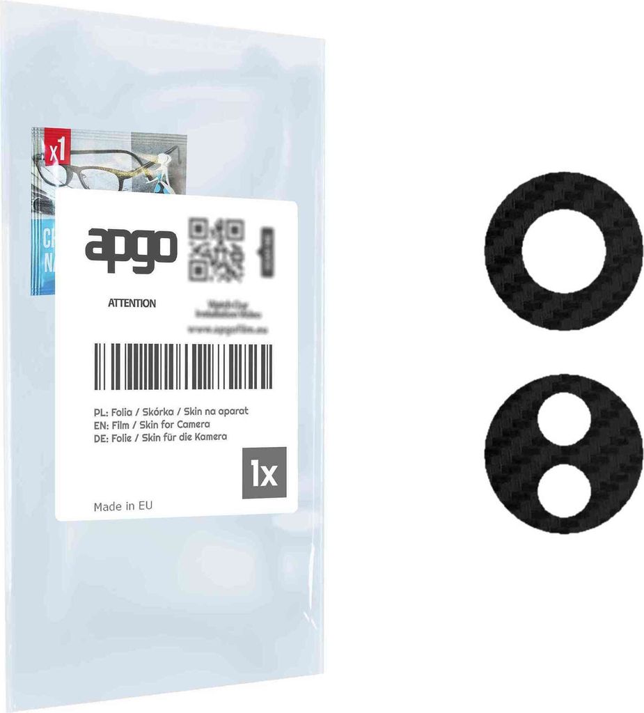 apgo Objektivschutz-Folie, Kameraschutz kompatibel mit ZTE Blade V50 Design, Carbon-Imitation, Rückseite Schutzfolie für Kamera-Insel, Hinten Fol...