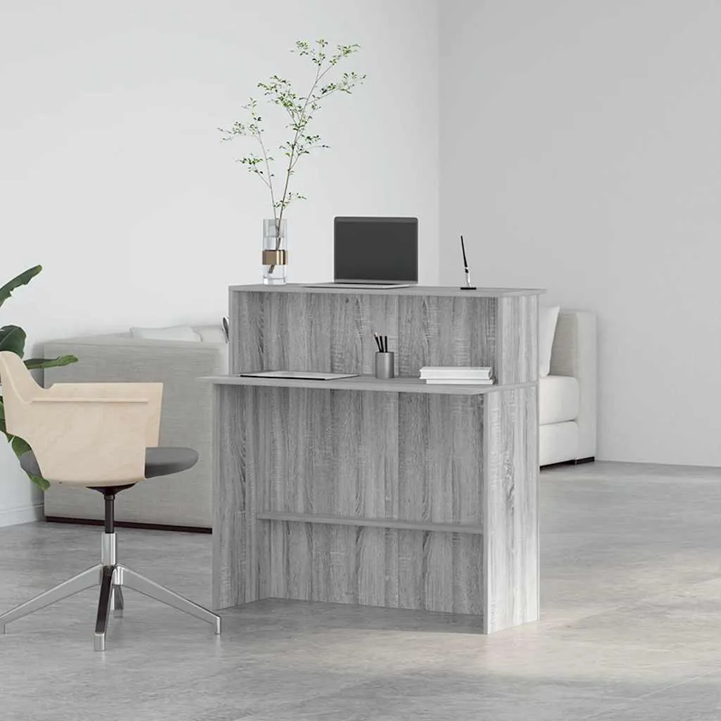 Banco Reception Grigio Sonoma 100cm - Bancone Cassa per Negozio - 4