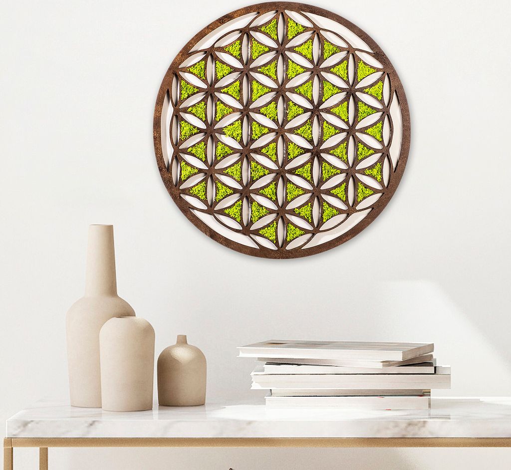 Wallity, Geometric, Wanddeko, Grün, MDF, 44 x 44 x 1,6 cm Produktbild 