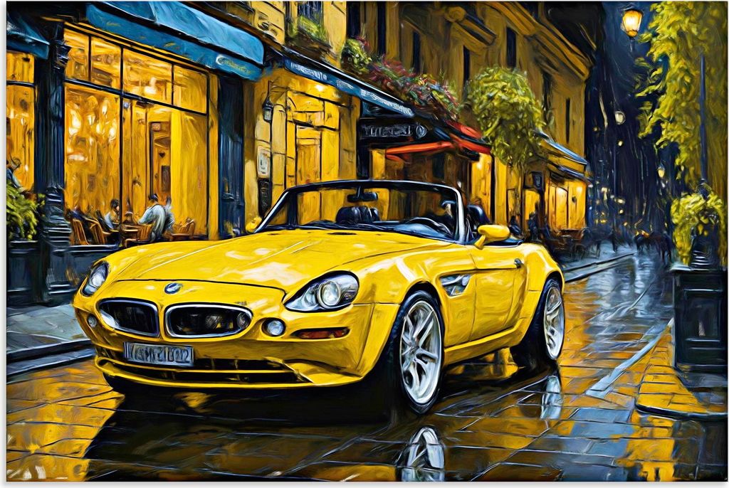 ARTland Wandbild Alu für Innen & Outdoor BMW Z8 in Paris Größe: 30x20 cm
