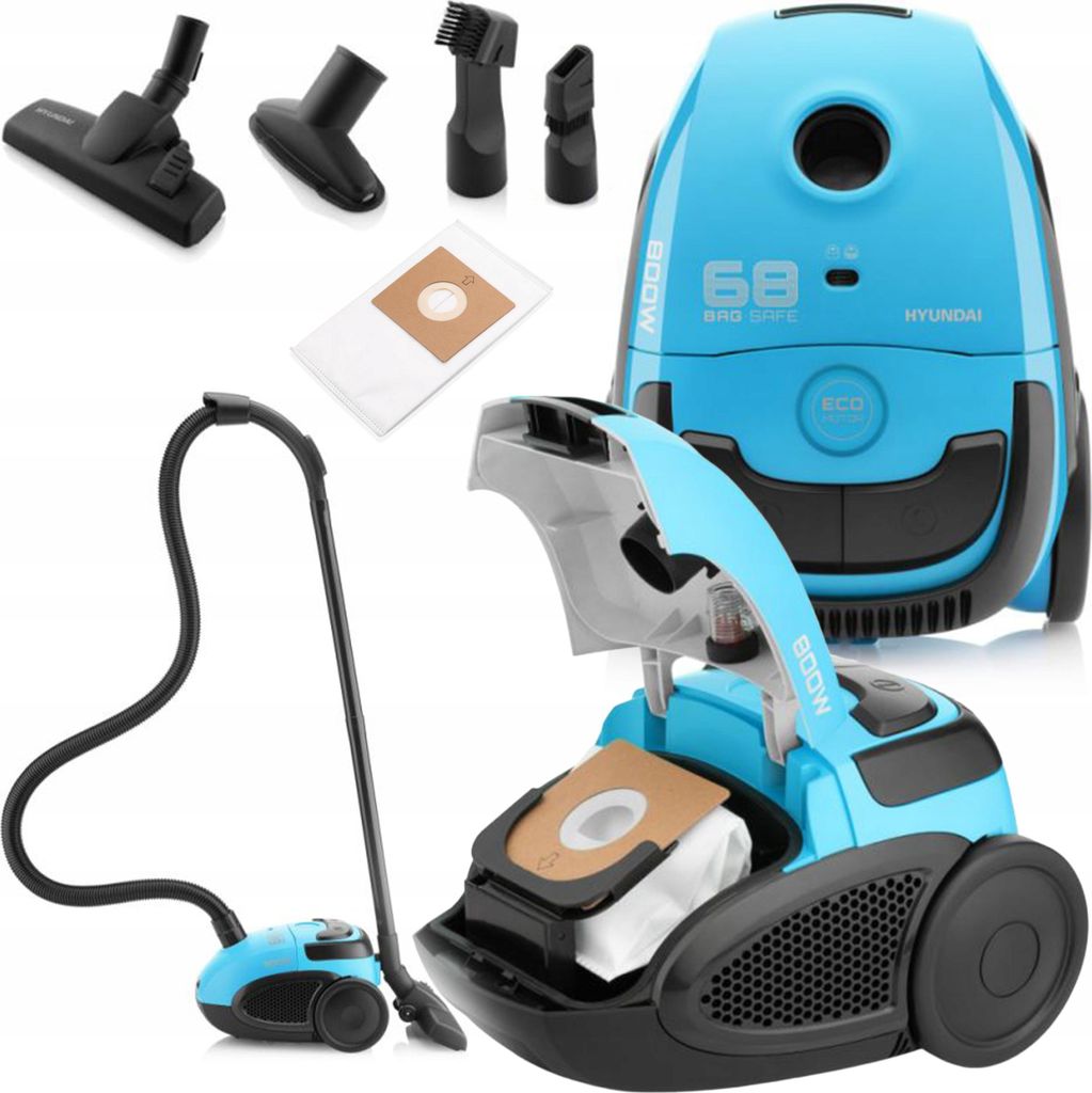Hyundai Vc068Lb 800W Eco Bag Staubsauger, Traditionell, Leise, Leicht, 2L