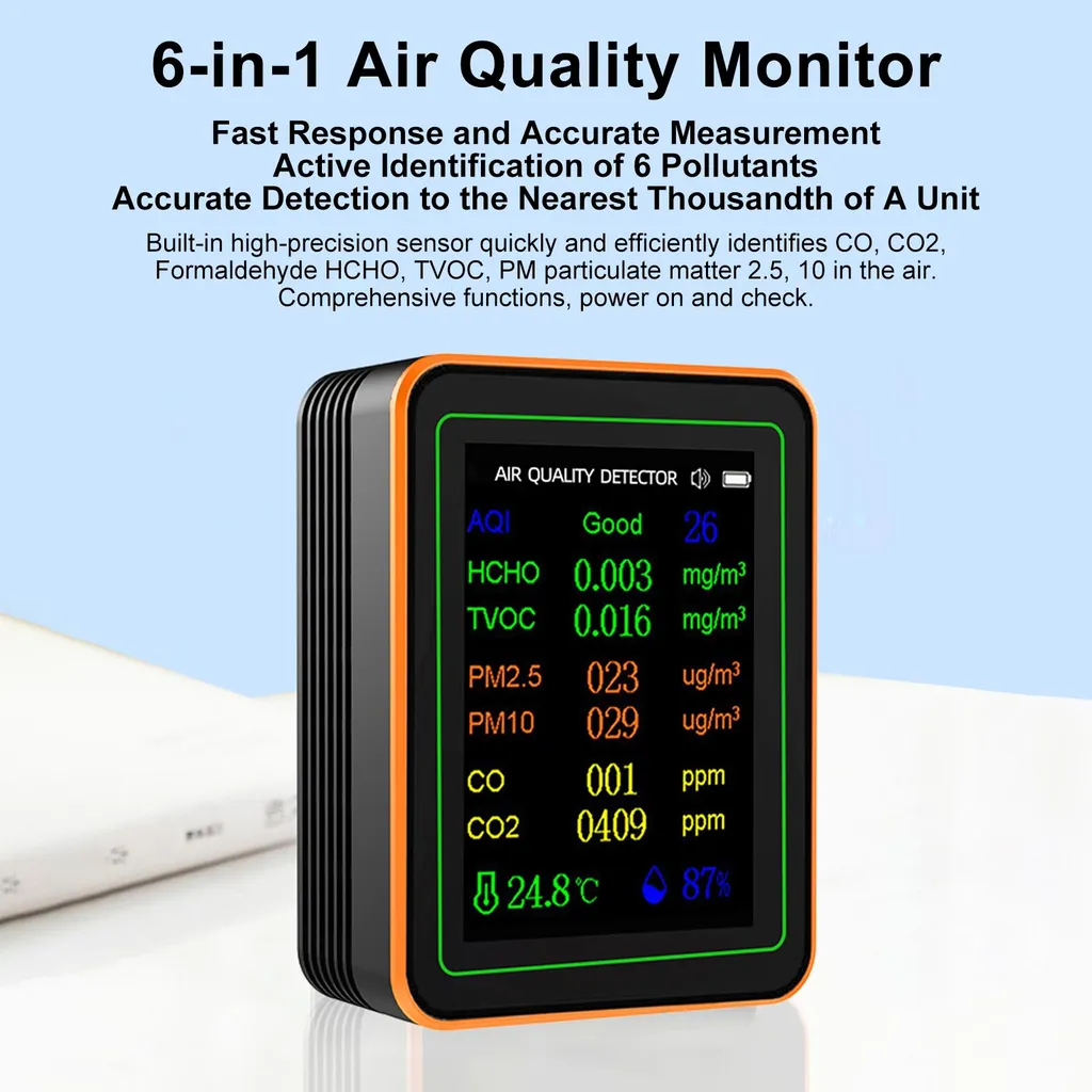 Analyseur de qualité de l'air intérieur multi-capteur avec suivi AQI - 7