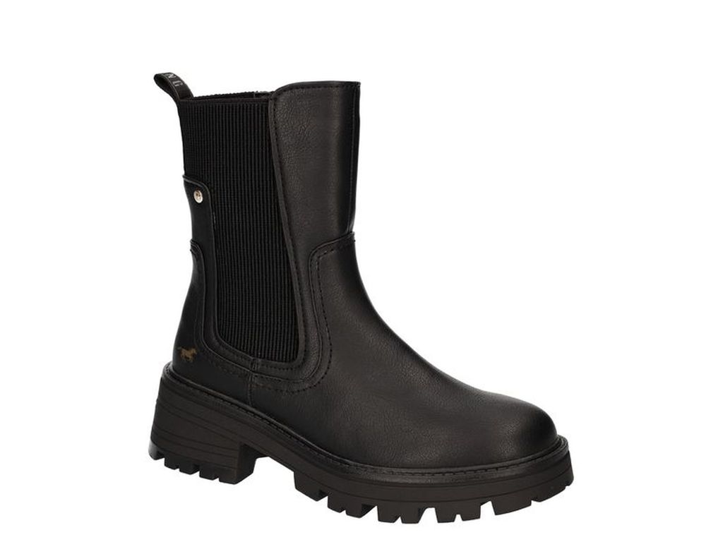 Mustang Damen Chelsea Boots Stiefelette Reißverschluss Stretch 1469-501, Größe:37 EU, Farbe:Schwarz