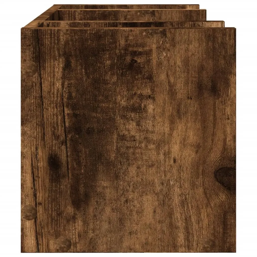 Support de bureau bois composite chêne fumé format 44,5x24x25 cm stable