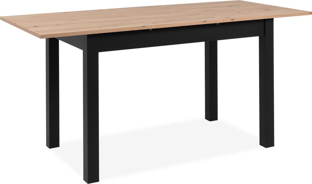 Esstisch >Coburg< ausziehbar 160cm, Artisan Eiche / Schwarz - 120/160x76,5x70cm (BxHxT)
