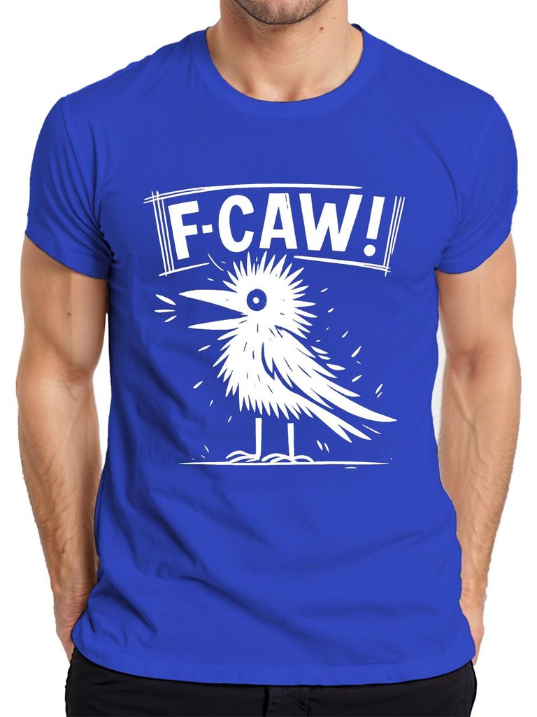 FCAW Krähe Rabe Vogel lustig Geschenk Gothic Punk Halloween Herren T-Shirt, Blau, 3XL