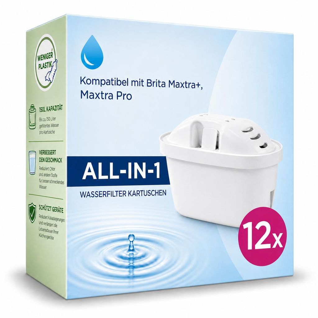 12er Pack Water Filter Cartridges, Replacement for Brita Produktbild 