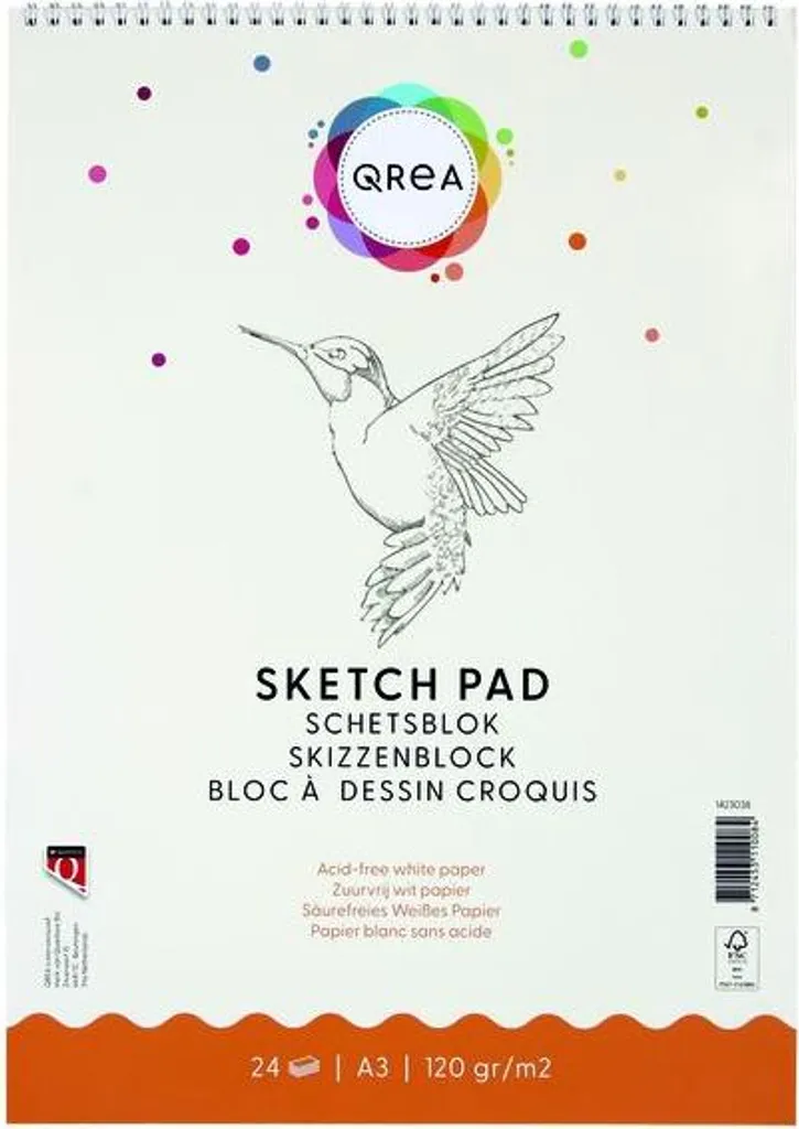 Album de dessin A3 avec papier 120g et spirale - Pack de 5 carnets