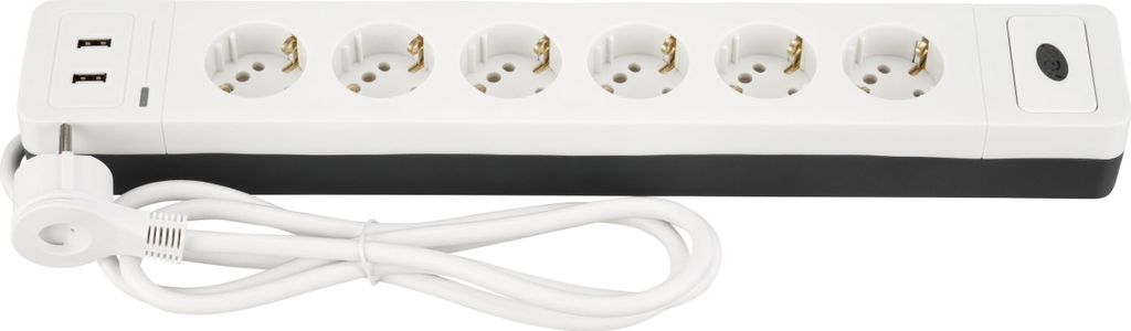 REV Combi Steckdosenleiste 6-fach + 2x USB 1,4m + ÜSS Produktbild 