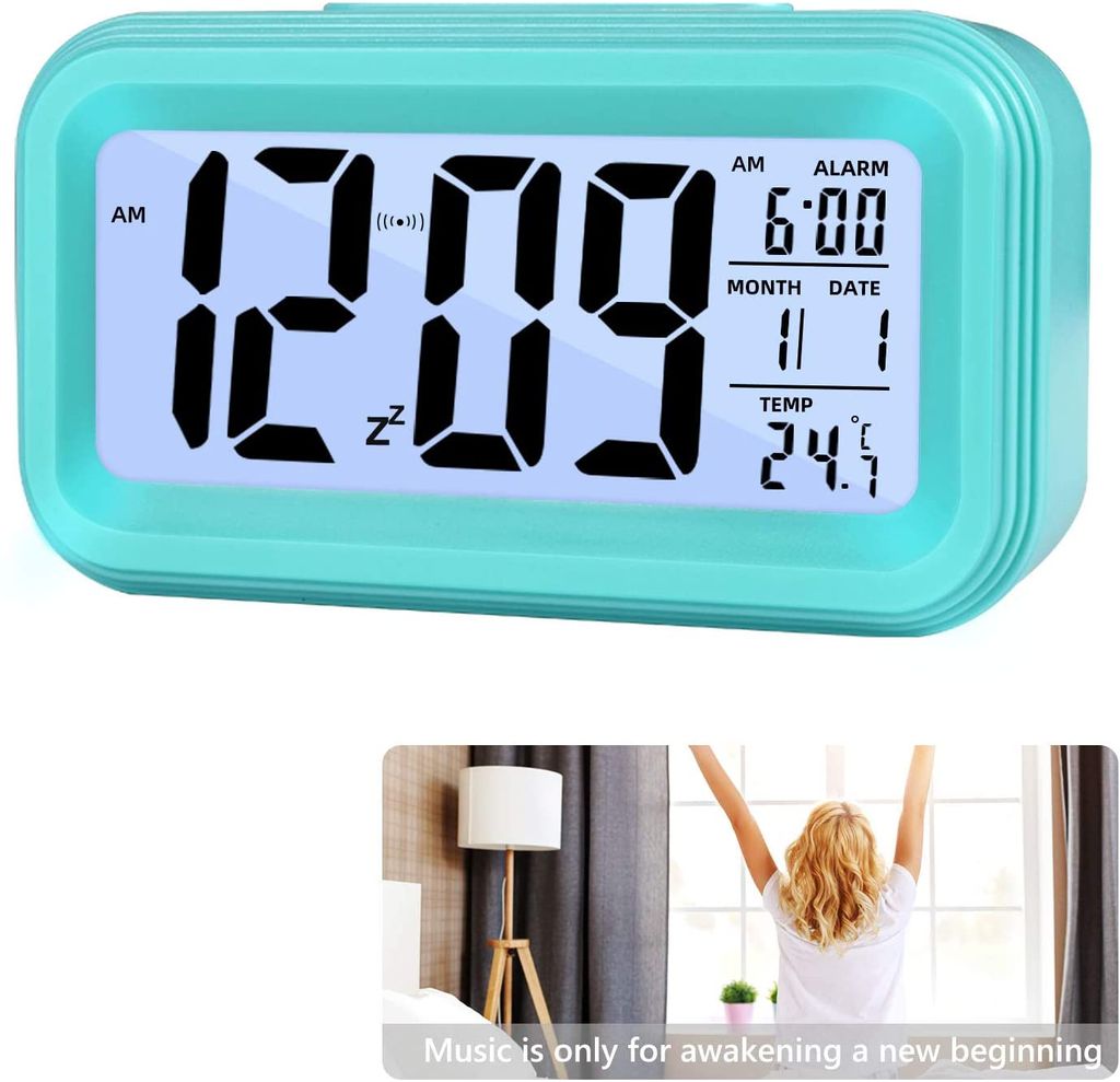 Wecker Digital Alarmwecker Uhr LED Beleuchtet Kalender Temperaturanzeige Alarm 