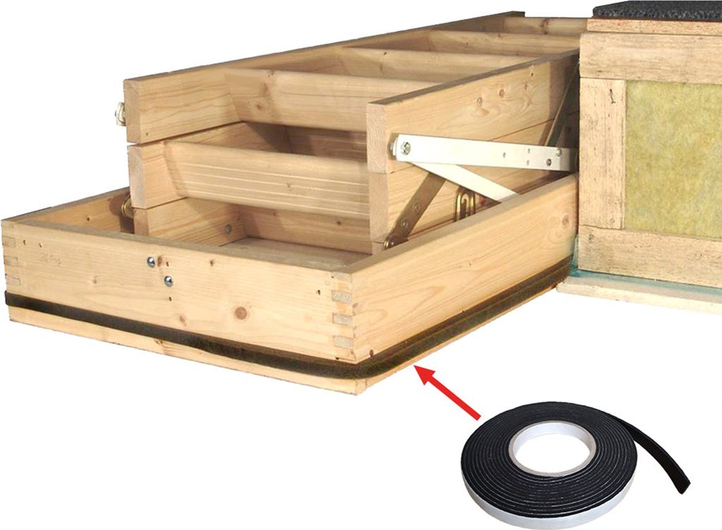 Minka Passivhaus-Einbauset single luftdichter Abschluss von Dachbodentreppen ohne Stahlzarge