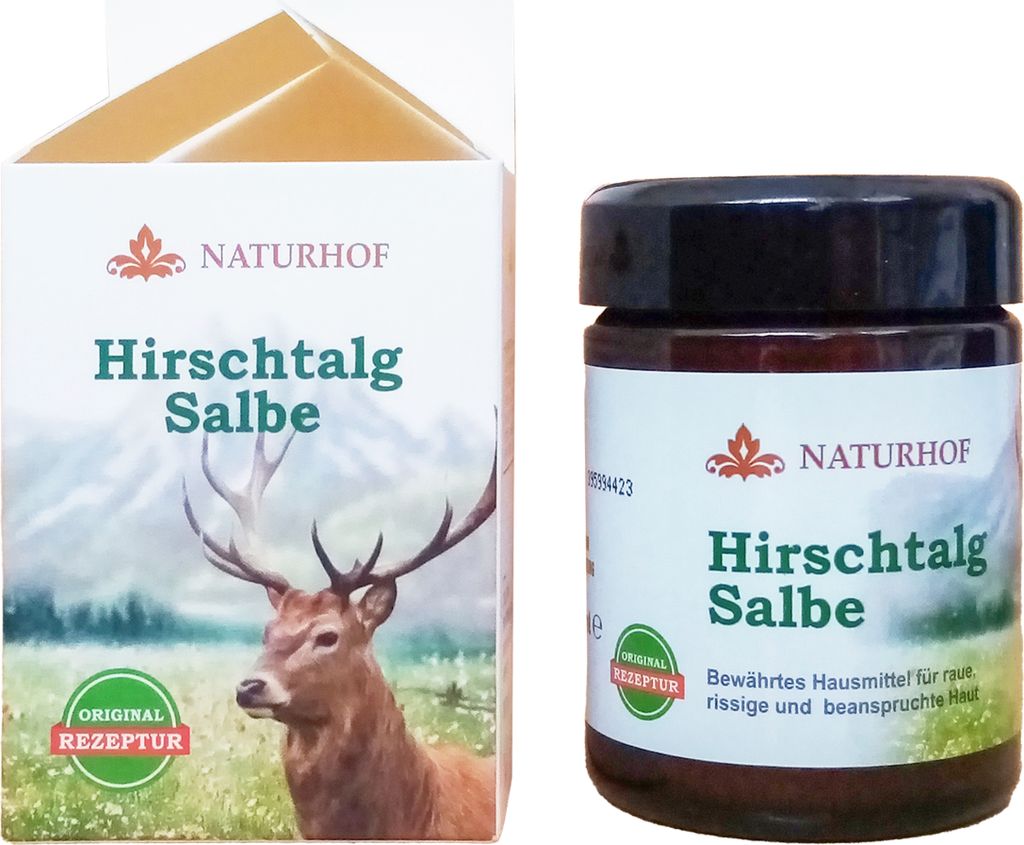 HIRSCHTALG SALBE 100ml Naturhof für raue rissige Haut Hautpflege Balsam Creme 09