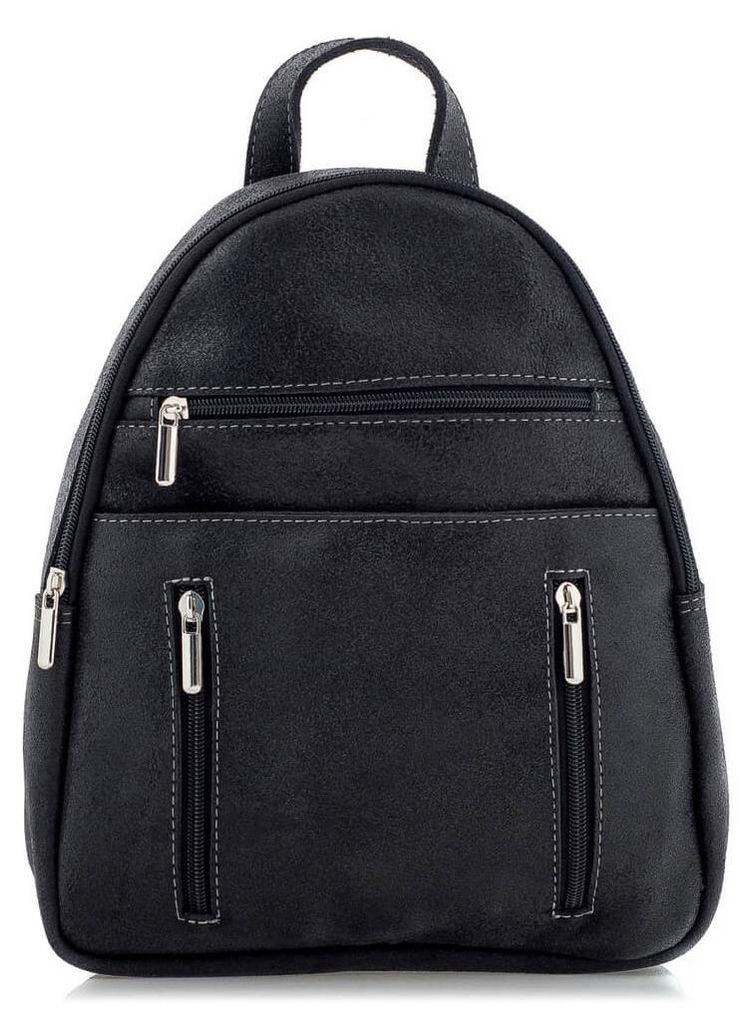 Schwarz Vintage Wildlederrucksack für Damen, Cityrucksack, Freizeitrucksack, elegant – Belveder BV10