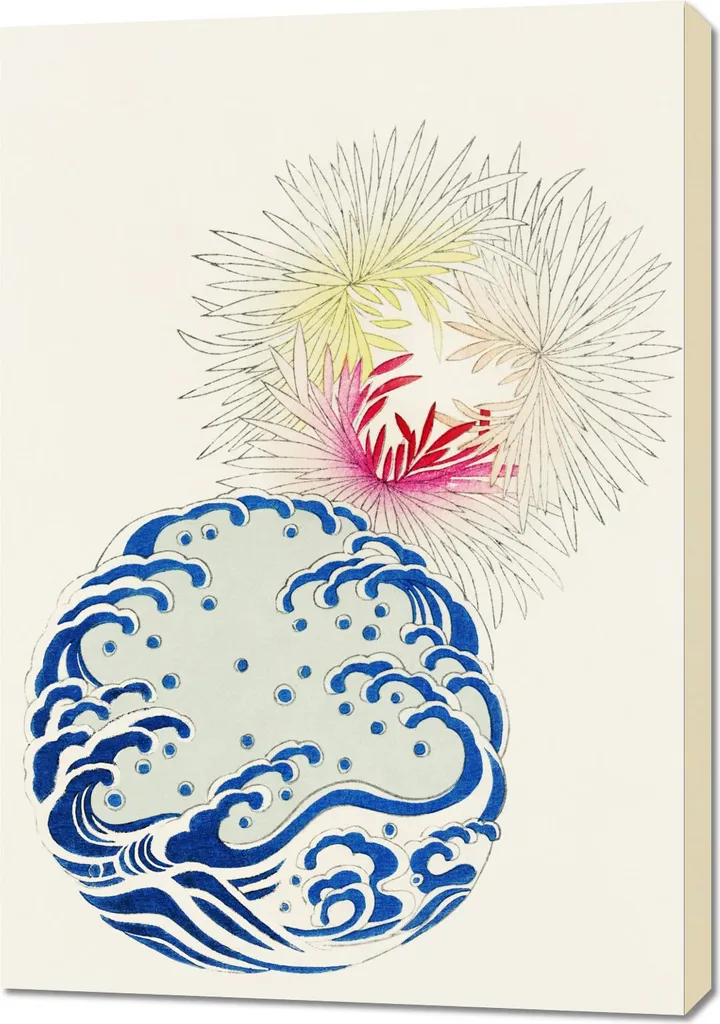Tableau 70 x 100 cm Nature vintage style Bijutsukai japonais de salon