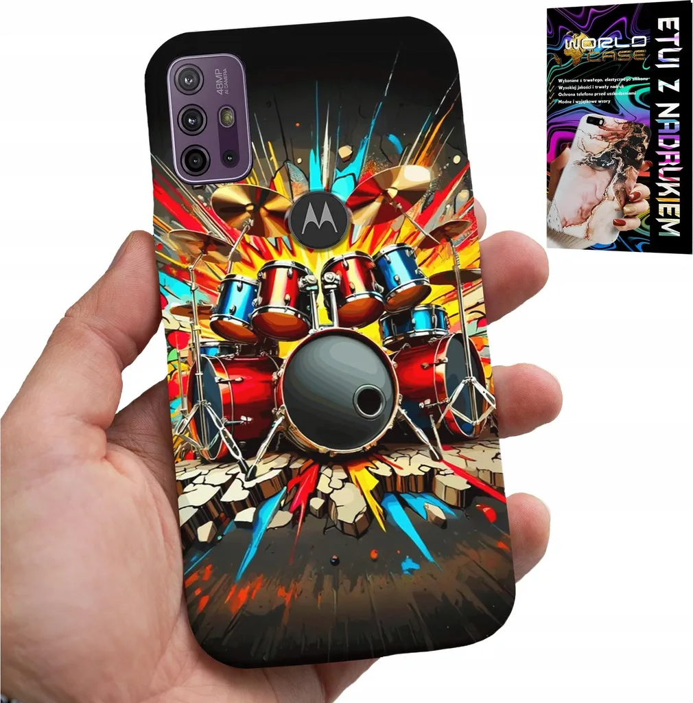Custodia per Motorola Moto G10 / G30 - Rock Percussioni Tamburi Rock & Roll + Pellicola protettiva