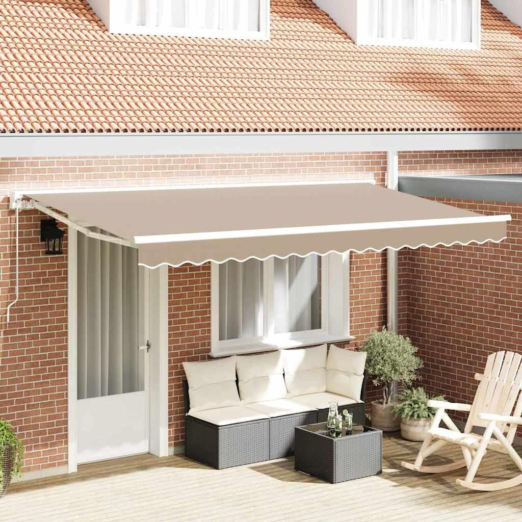 Einziehbare Markise Beige 400x200 cm Stoff