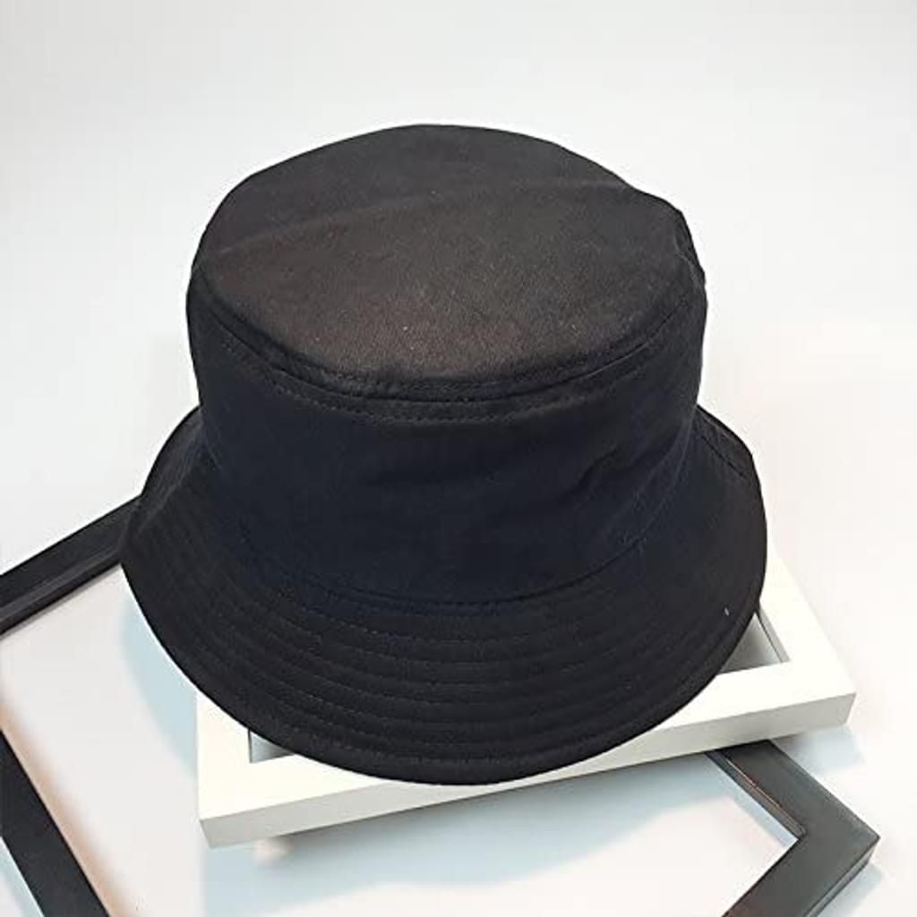 Doppelseitig Bucket Hat Herren Damen, Fischerhut Schwarz Produktbild 3