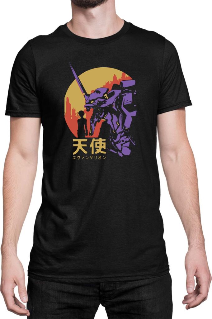 Herren T-Shirt Japan Anime Manga Neon Anime Genesis 02 Genesis Mech, Man S / Schwarz