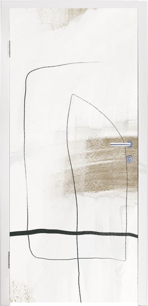MuchoWow Türtapete Selbstklebende Türfolie Farbe - Minimalismus - Schwarz 90x215 cm Türposter Türaufkleber Klebefolie Türklebefolie - Plakat...