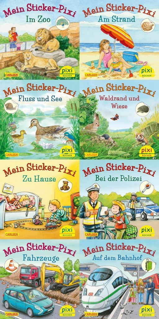 Pixi-Bundle 8er Serie 234. Pixis neue Sticker-Bücher (8x1 Exemplar)