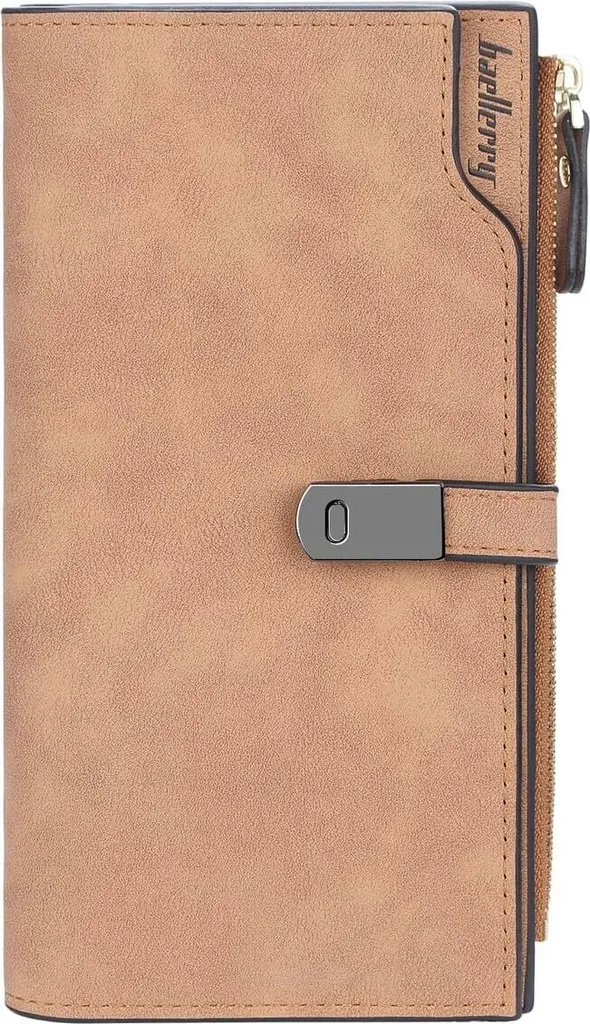 Super Portafoglio Donna 24 Tasche Marrone | Maxi Spazio per Tutta la Famiglia