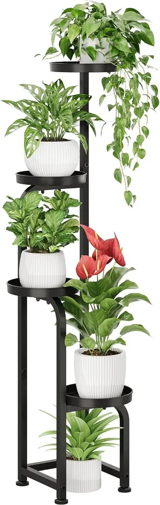 Porte-Plante Intérieur et Extérieur Allecto - Support d'Angle 4 Pots