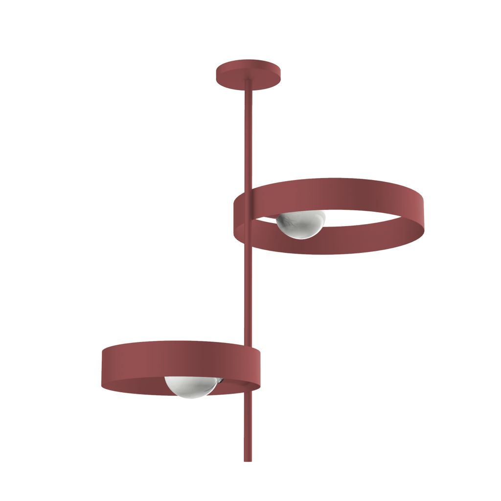 Deckenleuchte Alley, 2-flammig, Basketball-Thema, Ringe Durchmesser 30 cm und 40 cm, Breite 40 cm, Höhe 80 cm
