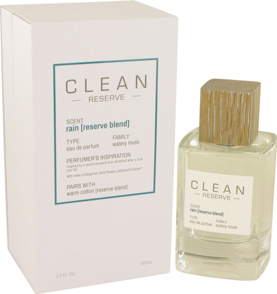 A perfume bottle and its packaging are displayed against a white background.