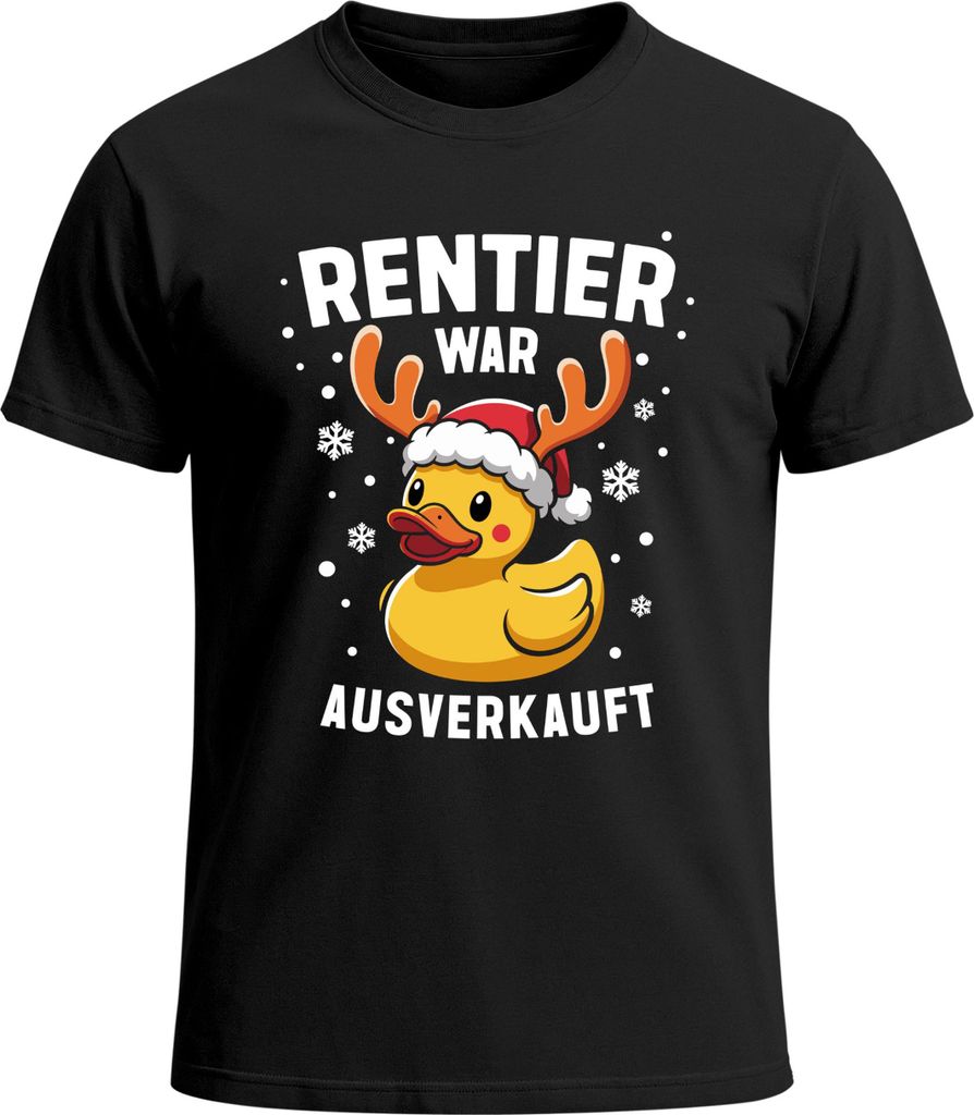 Herren T-Shirt Weihnachten Spruch Lustig Rentier war t Einhorn Schaf Ente Katze XMAS Outfit Männer Moonworks
