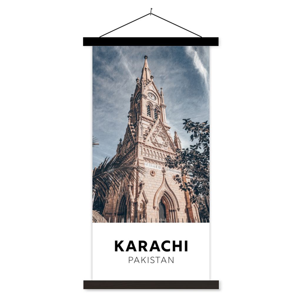MuchoWow Textilposter Pakistan - Turm - Wolken 40x80 cm mit schwarzem Rahmen - Wandemalerei