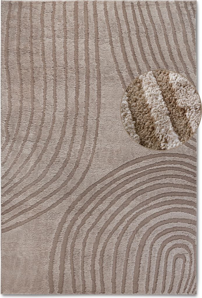 Elle Decoration Gallery Hochflor Teppich Pigment Beige