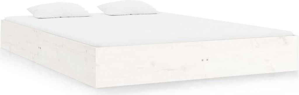 vidaXL Massivholzbett Weiß 140x200 cm