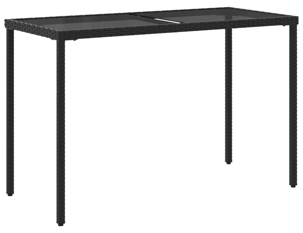 vidaXL Gartentisch mit Glasplatte Schwarz 115x54x74 cm Poly Produktbild 