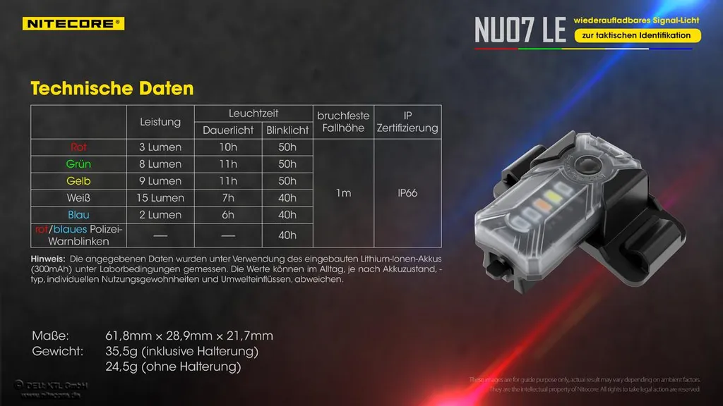 Nitecore NU07 LE : Évitez les Risques avec cette Balise de Repérage LED - 9