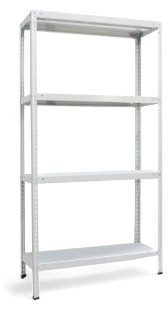 Étagère 4 tablettes en acier blanc 80x30x151 cm modulable série ST-80