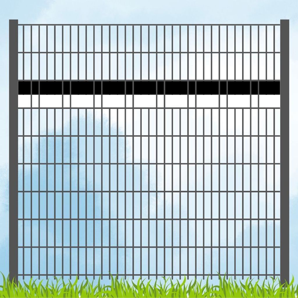 Sichtschutzstreifen in Vereinsfarben - Set SCHWARZ-WEISS Akzentstreifen