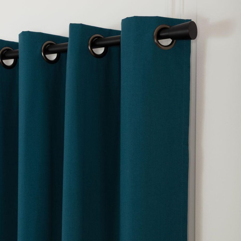 MOONDREAM Akustikvorhang 3in1 | Lärmschutz | Thermoisolierung | 100% Verdunkelung | Patentierte Technologie | Ösen | Blau MC56 | 130B x 250H cm