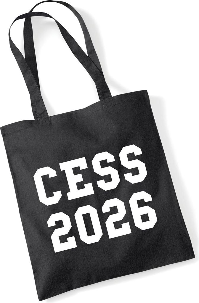 Huuraa Jutebeutel CESS 2026 Abschluss Belgien (frz.) 10 Liter Black Baumwolle Tasche Geschenkidee